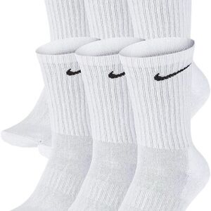 Nike White Athletic Socks with Ribbed Texture